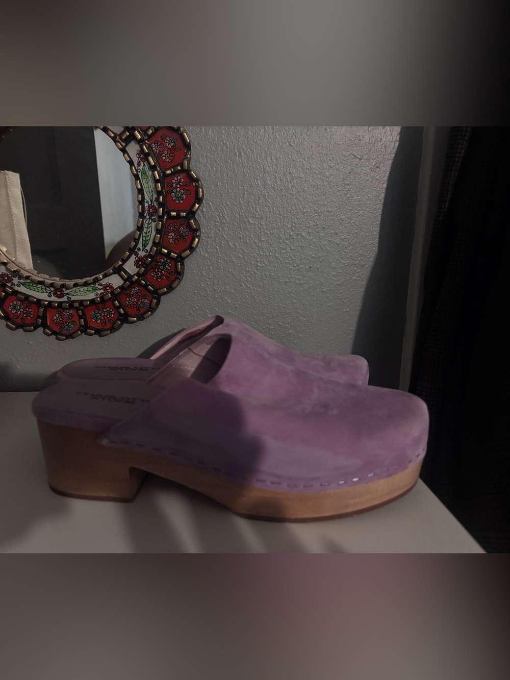 Women’s Lilac Suede Clog Mules